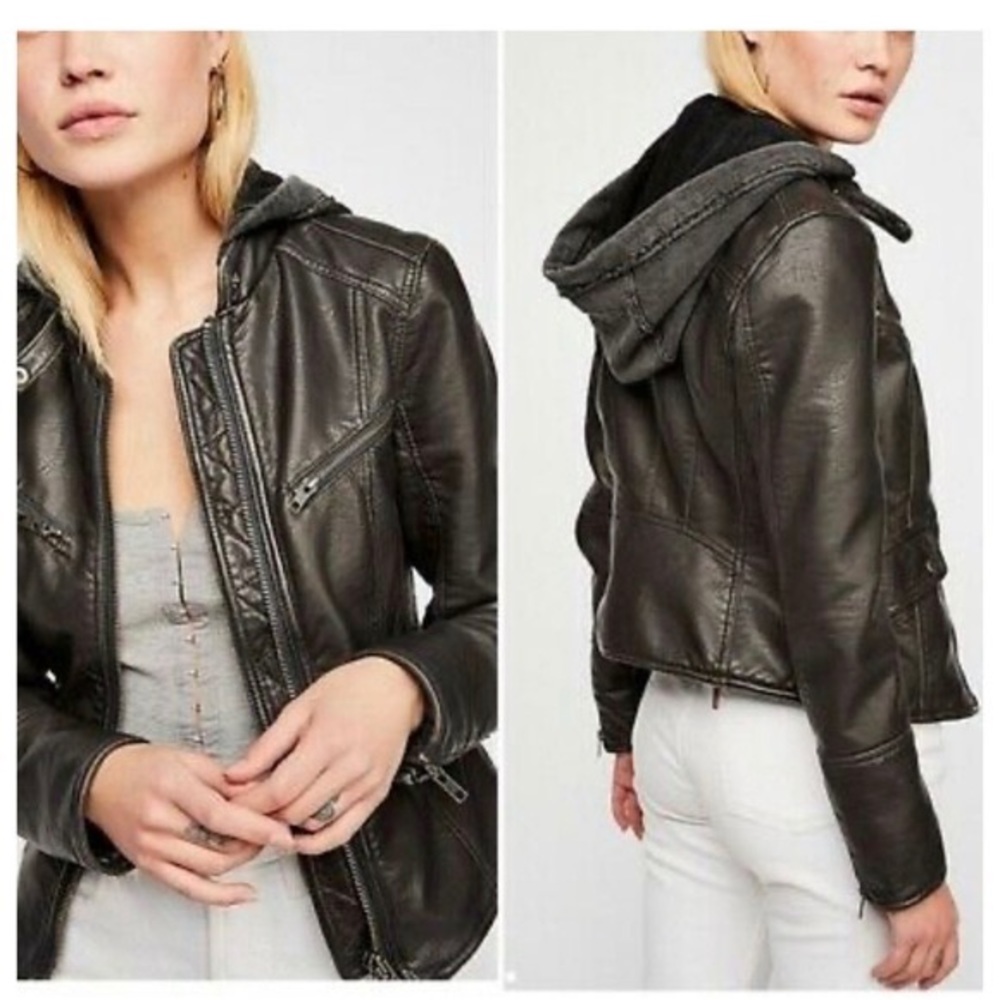 Free People Monroe Hooded Vegan Jacket